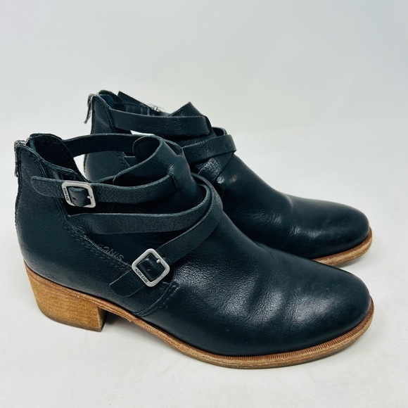 Kork-Ease Black Ankle Boots with Tan Sole - Picture 8 of 8
